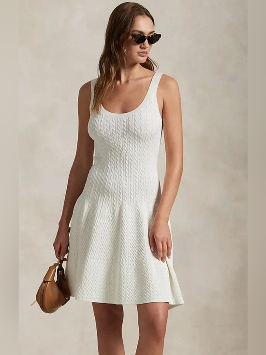 Polo Ralph Lauren Dresses & Skirts - POLO RALPH LAUREN
Cable Knit Sleeveless Sweater Dress
Color: Parchment Cream